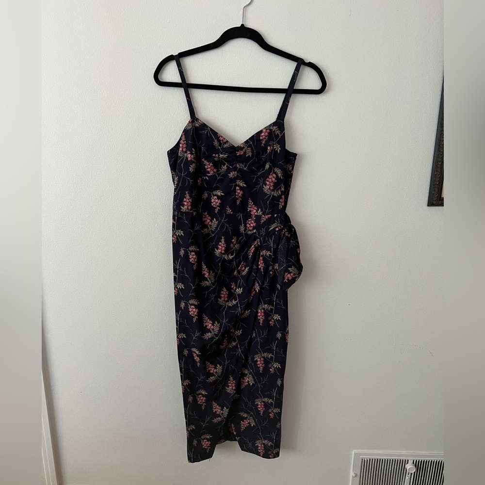 Rebecca Taylor Navy Blue and Pink Floral Dress (Size 12)